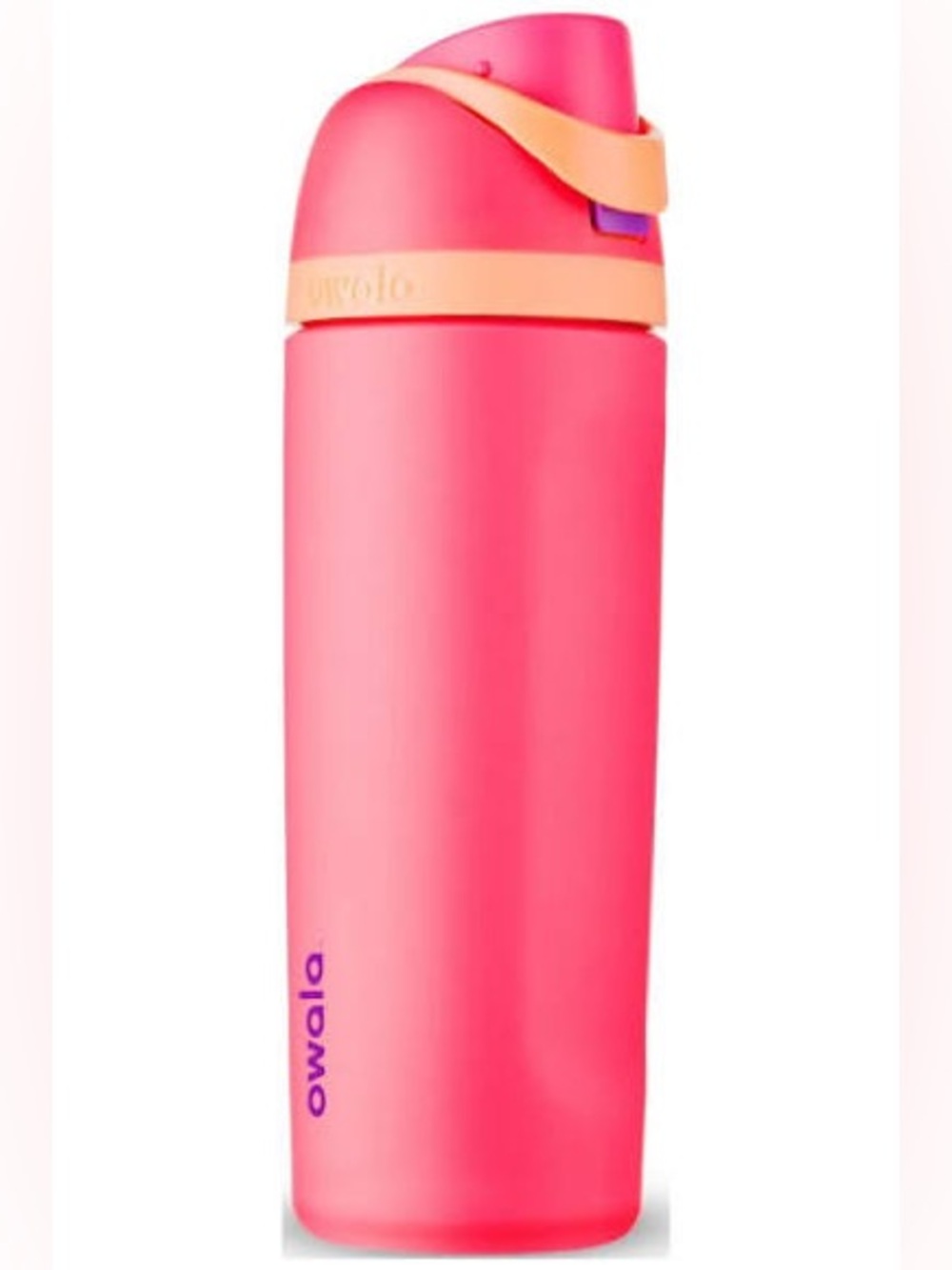 Owala Pink Stainless Water Bottle cold with Peach Accent 32oz free zip